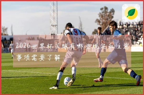 2026世界杯买球有哪些规定和注意事项需要了解